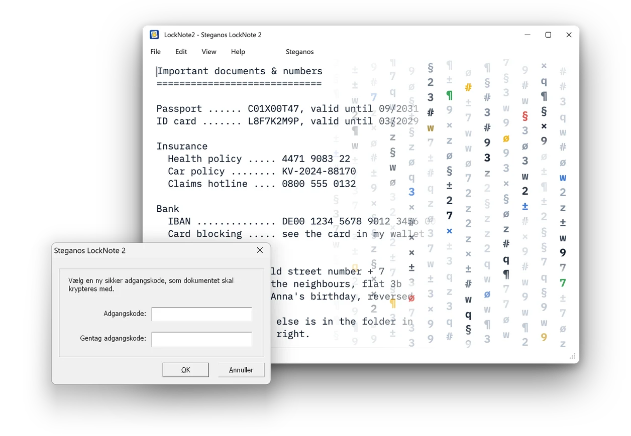 Steganos LockNote 2: Kryptér tekst gratis